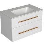 ETERNITY 80 DONJI KUPAONSKI ORMARIĆ BIJELI MAT ZLATNA RUČKICA