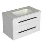 ETERNITY 80 DONJI KUPAONSKI ORMARIĆ BIJELI MAT CRNA RUČKICA