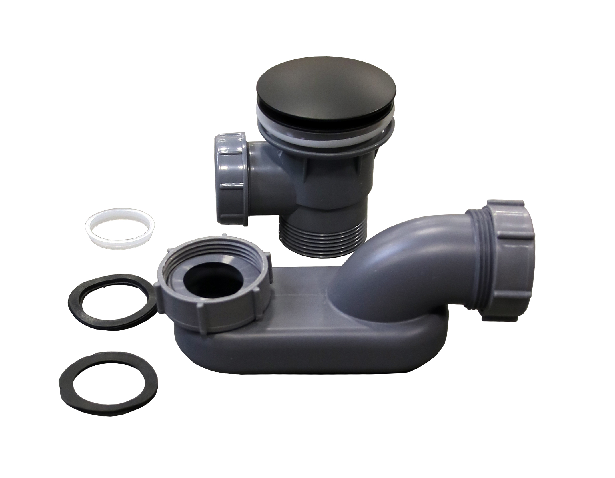 002557_1.jpg CLICKCLACK SIFONSKA ČAŠICA S PILETOM ZA SAMOSTOJEĆE KADE HOPE CRNA - Slika 1