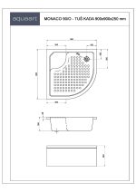 MONACO 90/O TUŠ KADA 900x900 mm - Slika 3