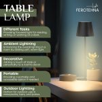 LED STOLNA PUNJIVA SVJETILJKA GEMA 3W 2700/3500/4000K 300 lm IP54 BLACK - Slika 2