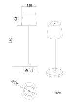 LED STOLNA PUNJIVA SVJETILJKA GEMA 3W 2700/3500/4000K 300 lm IP54 BLACK - Slika 6
