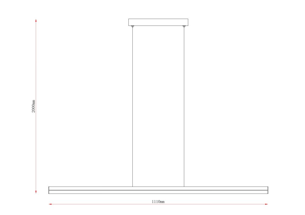 LED VISEĆA SVJETILJKA NOVA 1100x2000 30W 1861 LM 3000-6000K IP20 BLACK - Slika 3