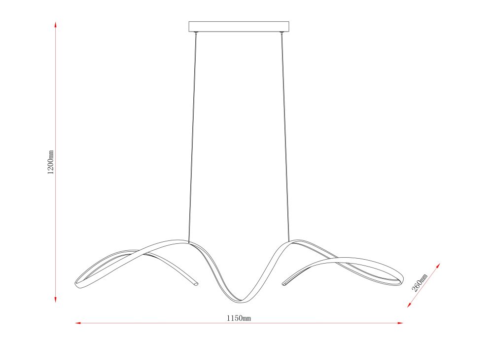 LED VISEĆA SVJETILJKA LUMEN 1200x1150 48W 2159LM 4000K IP20 WHITE - Slika 3