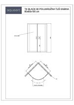 TK BLACK 80 POLUKRUŽNA TUŠ KABINA 80x80x195 cm - Slika 2