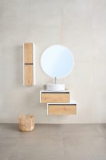 VITAL 65 GORNJI KUPAONSKI ORMARIĆ BIJELI SJAJ / HRAST - Slika 4