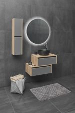 VITAL 65 DONJI KUPAONSKI ORMARIĆ HRAST / ANTRACIT - Slika 2