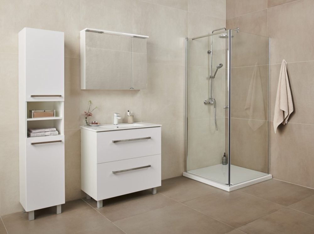 SARA 80 GORNJI KUPAONSKI ORMARIĆ BIJELI SJAJ - Slika 2