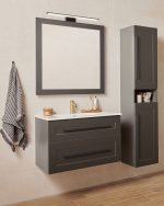 ETERNITY 80 DONJI KUPAONSKI ORMARIĆ GRAFIT SUPERMAT CRNA RUČKICA - Slika 2