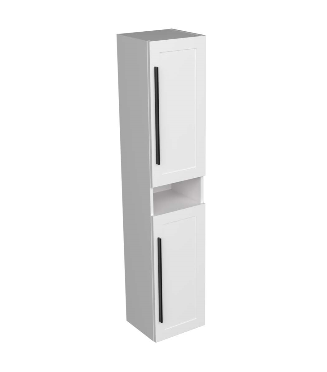 16413_1.jpg ETERNITY 170 VOV BOČNI KUPAONSKI ORMARIĆ BIJELI MAT CRNA RUČKICA - Slika 1