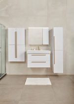 SHARP 60 GORNJI KUPAONSKI ORMARIĆ BIJELI SJAJ - Slika 3