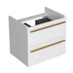 SHARP 60 DONJI KUPAONSKI ORMARIĆ BIJELI SJAJ ZLATNA RUČKICA