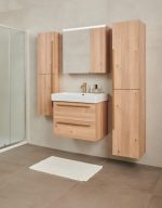 SHARP 70 DONJI KUPAONSKI ORMARIĆ HRAST NATURAL ZLATNA RUČKICA - Slika 2