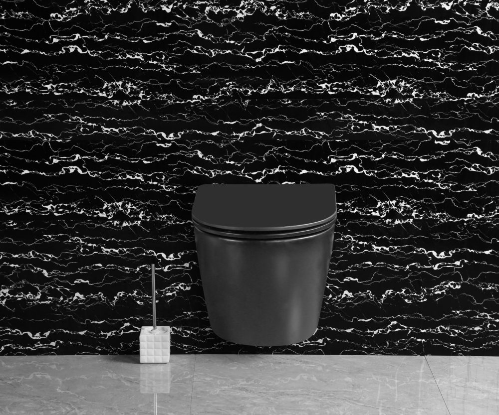 MONDO BLACK VISEĆA ŠKOLJKA S DASKOM RIMLESS 490x370x370 mm - Slika 4