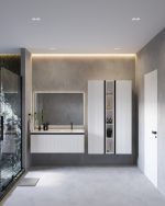 MIRAGE 120 DONJI KUPAONSKI ORMARIĆ DESNI BIJELI MAT CRNA RUČKICA - Slika 2