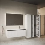 MIRAGE 120 DONJI KUPAONSKI ORMARIĆ DESNI BIJELI MAT CRNA RUČKICA - Slika 5