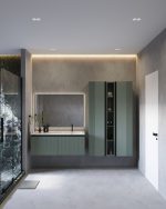 MIRAGE 120 DONJI KUPAONSKI ORMARIĆ DESNI ZELENA MAT CRNA RUČKICA - Slika 2