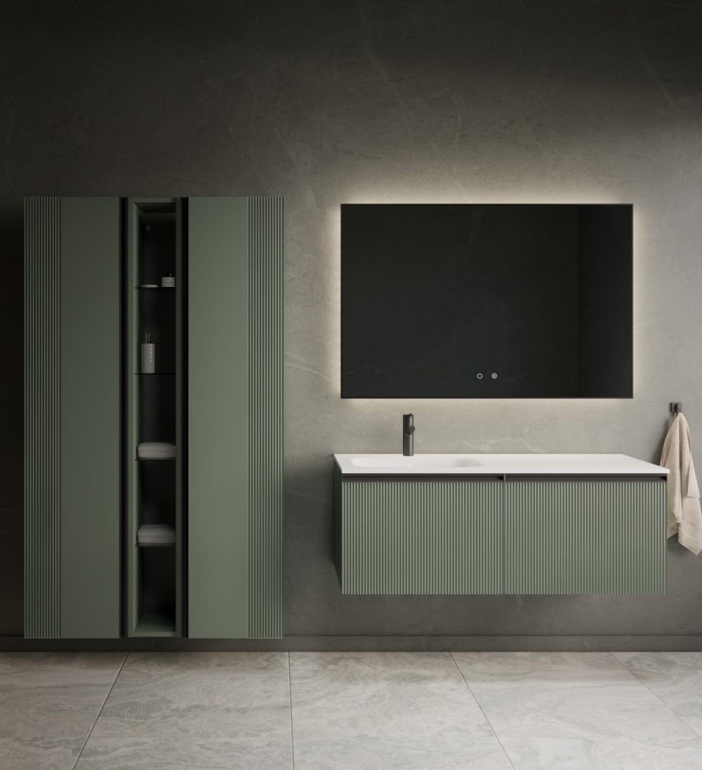 MIRAGE 120 DONJI KUPAONSKI ORMARIĆ LIJEVI ZELENA MAT CRNA RUČKICA - Slika 2