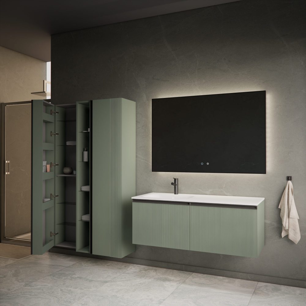 MIRAGE 120 DONJI KUPAONSKI ORMARIĆ LIJEVI ZELENA MAT CRNA RUČKICA - Slika 4