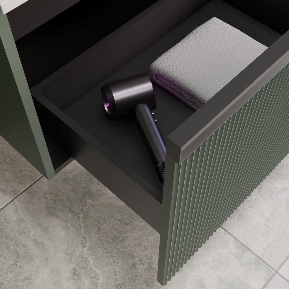 MIRAGE 120 DONJI KUPAONSKI ORMARIĆ LIJEVI ZELENA MAT CRNA RUČKICA - Slika 5