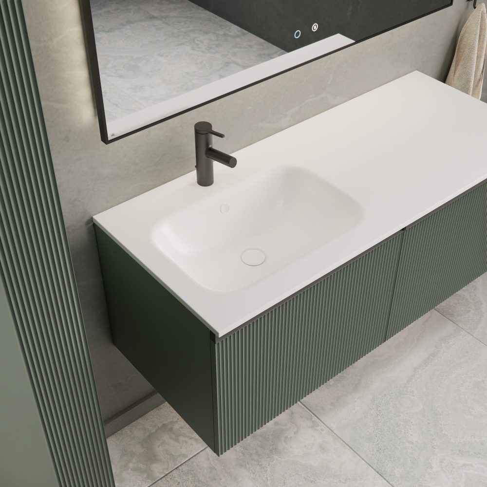 MIRAGE 120 DONJI KUPAONSKI ORMARIĆ LIJEVI ZELENA MAT CRNA RUČKICA - Slika 6