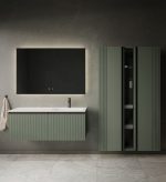 MIRAGE 170 BOČNI PREKLOPNI KUPAONSKI ORMARIĆ ZELENA MAT CRNA RUČKICA - Slika 2