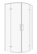 TK PARLA 80 CHROME POLUKRUŽNA TUŠ KABINA 80X80X195 cm