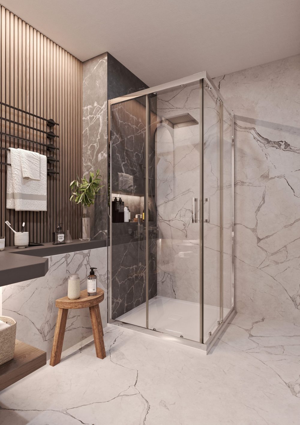 TK VIGO 7890 CHROME PRAVOKUTNA TUŠ KABINA 78-90X195 cm - Slika 2