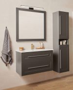 ETERNITY 80 DONJI KUPAONSKI ORMARIĆ GRAFIT SUPERMAT SREBRNA RUČKICA - Slika 2