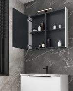 BIT 80 GORNJI KUPAONSKI ORMARIĆ BIJELI SJAJ - Slika 3