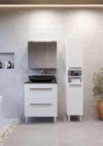 SARA 60 DONJI KUPAONSKI ORMARIĆ BIJELI SJAJ S PLOČOM SCIVARO ŠKRILJEVAC - Slika 2