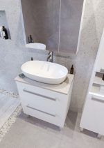 SARA 60 DONJI KUPAONSKI ORMARIĆ BIJELI SJAJ S PLOČOM CANDELA MRAMOR - Slika 4