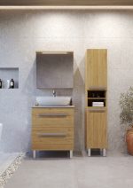 SARA 60 DONJI KUPAONSKI ORMARIĆ HRAST NATURAL S PLOČOM CANDELA MRAMOR - Slika 2