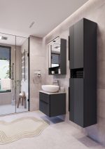 MIRIAD 70 DONJI KUPAONSKI ORMARIĆ GRAFIT SUPERMAT S PLOČOM CANDELA MRAMOR - Slika 3