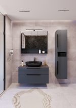 MIRIAD 80 DONJI KUPAONSKI ORMARIĆ GRAFIT SUPERMAT S PLOČOM SCIVARO ŠKRILJEVAC - Slika 2