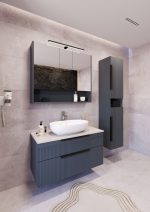 MIRIAD 80 DONJI KUPAONSKI ORMARIĆ GRAFIT SUPERMAT S PLOČOM CANDELA MRAMOR - Slika 5