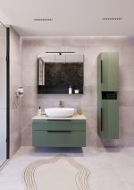 MIRIAD 100 DONJI KUPAONSKI ORMARIĆ ZELENI MAT S PLOČOM CANDELA MRAMOR - Slika 2