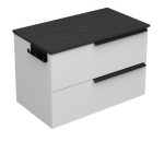 LATERAL 80 DONJI KUPAONSKI ORMARIĆ BIJELI SJAJ S PLOČOM SCIVARO ŠKRILJEVAC