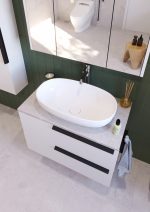 LATERAL 80 DONJI KUPAONSKI ORMARIĆ BIJELI SJAJ S PLOČOM CANDELA MRAMOR - Slika 4