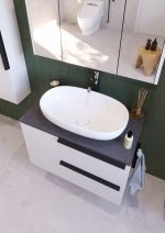 LATERAL 100 DONJI KUPAONSKI ORMARIĆ BIJELI SJAJ S PLOČOM SCIVARO ŠKRILJEVAC - Slika 4