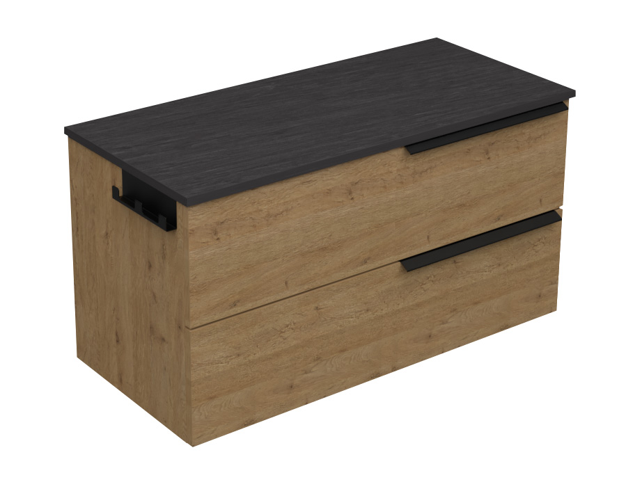 18362_1.jpg LATERAL 100 DONJI KUPAONSKI ORMARIĆ HRAST NATURAL S PLOČOM SCIVARO ŠKRILJEVAC - Slika 1