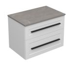 ETERNITY 70 DONJI KUPAONSKI ORMARIĆ BIJELI MAT CRNA RUČKICA S PLOČOM CANDELA MRAMOR