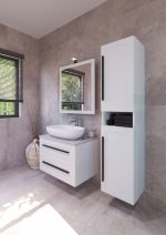 ETERNITY 70 DONJI KUPAONSKI ORMARIĆ BIJELI MAT CRNA RUČKICA S PLOČOM CANDELA MRAMOR - Slika 5