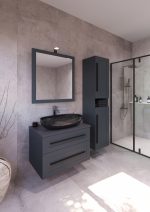 ETERNITY 70 DONJI KUPAONSKI ORMARIĆ GRAFIT SUPERMAT CRNA RUČKICA S PLOČOM SCIVARO ŠKRILJEVAC - Slika 4