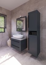 ETERNITY 70 DONJI KUPAONSKI ORMARIĆ GRAFIT SUPERMAT CRNA RUČKICA S PLOČOM CANDELA MRAMOR - Slika 5