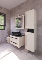 ETERNITY 70 DONJI KUPAONSKI ORMARIĆ KAŠMIR CRNA RUČKICA S PLOČOM SCIVARO ŠKRILJEVAC - Slika 5