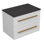 ETERNITY 70 DONJI KUPAONSKI ORMARIĆ BIJELI MAT ZLATNA RUČKICA S PLOČOM SCIVARO ŠKRILJEVAC