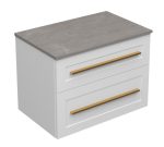 ETERNITY 70 DONJI KUPAONSKI ORMARIĆ BIJELI MAT ZLATNA RUČKICA S PLOČOM CANDELA MRAMOR