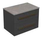 ETERNITY 70 DONJI KUPAONSKI ORMARIĆ GRAFIT SUPERMAT ZLATNA RUČKICA S PLOČOM CANDELA MRAMOR