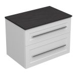 ETERNITY 70 DONJI KUPAONSKI ORMARIĆ BIJELI MAT SREBRNA RUČKICA S PLOČOM SCIVARO ŠKRILJEVAC